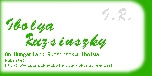 ibolya ruzsinszky business card